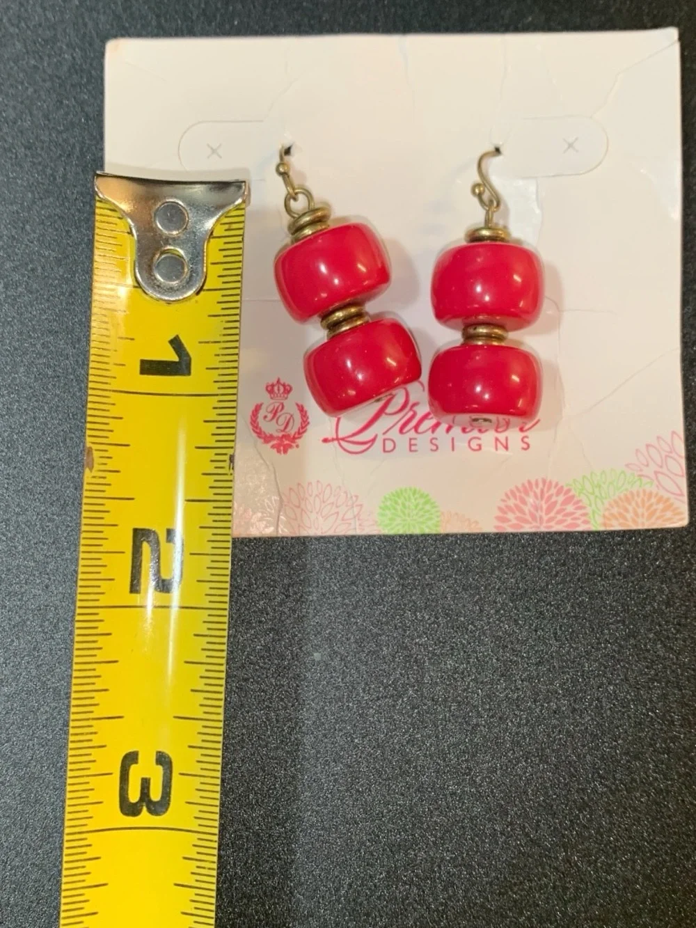 NWT Premier Designs dark pink Bead Drop Earrings -